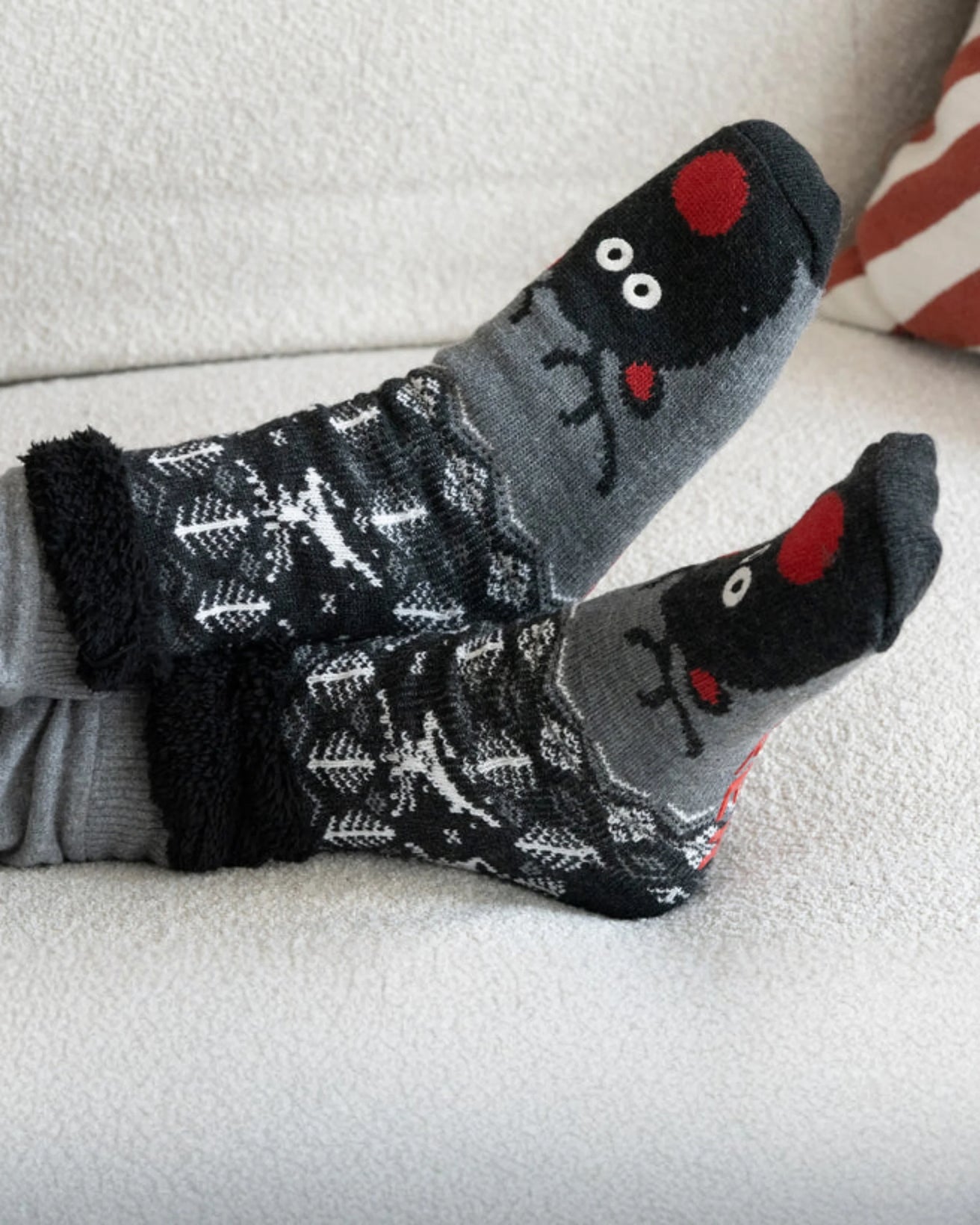 Calcetines forrados Hombre Gris Navidad