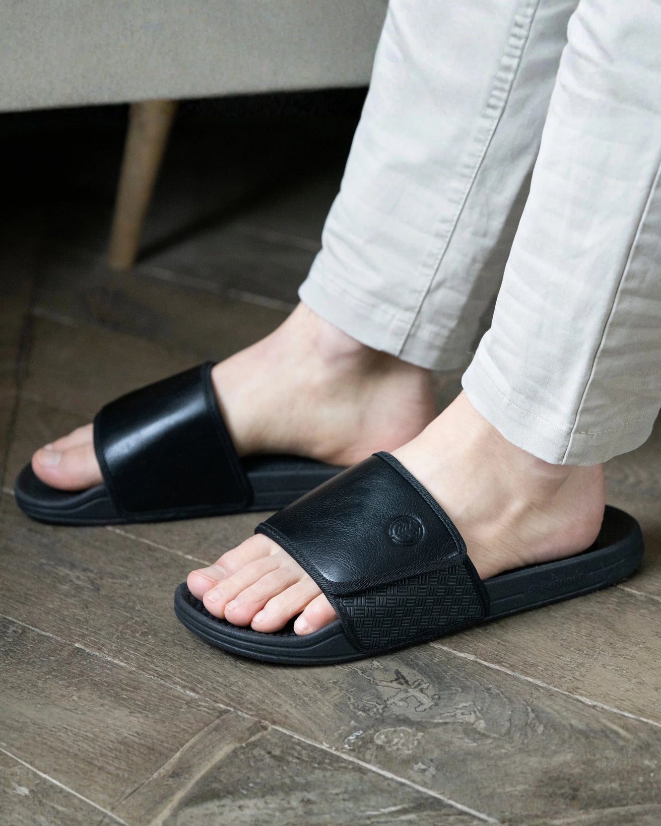 Mules claquettes Homme scratch Noir
