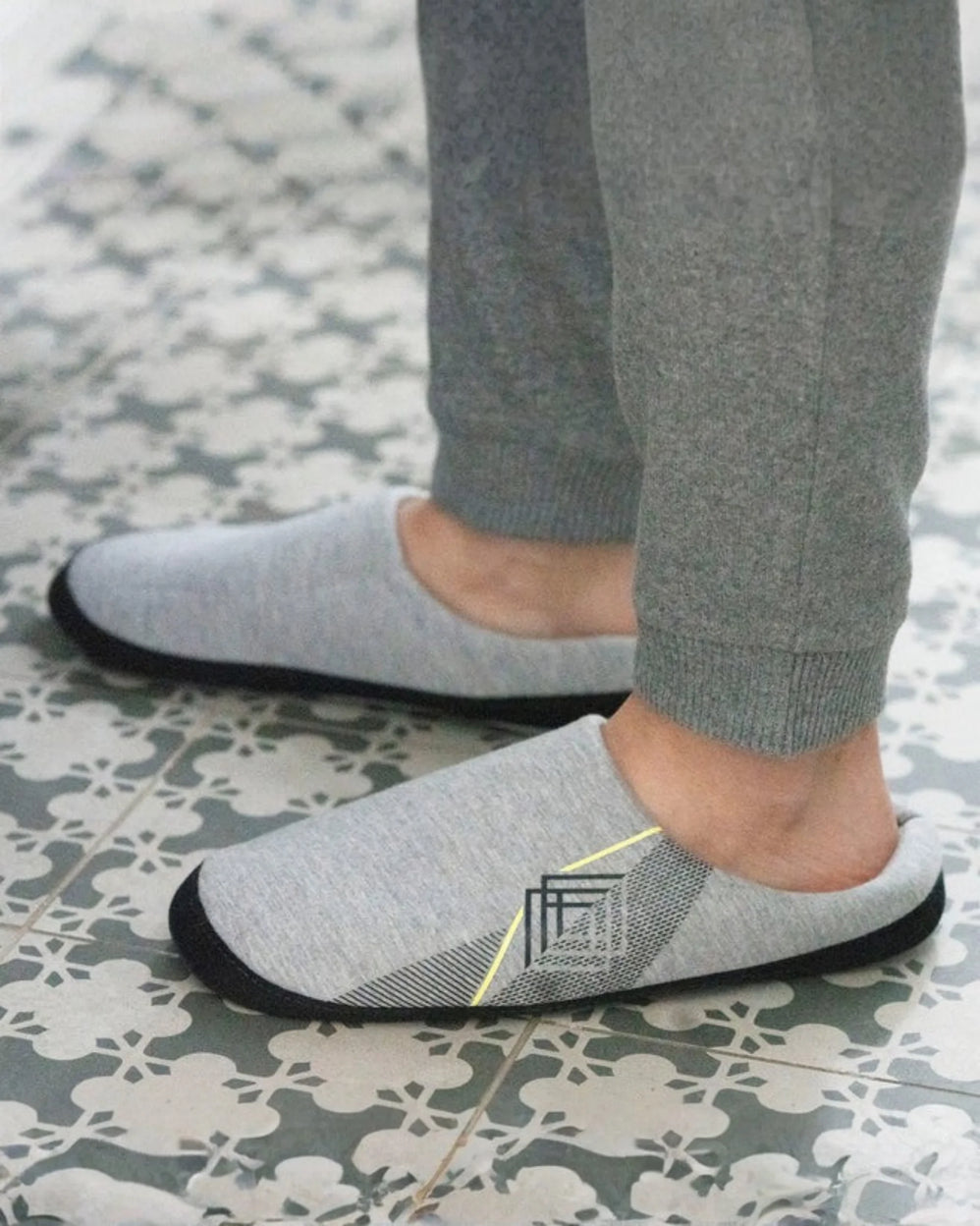 Zapatillas de casa chinelas Hombre jersey Gris oscuro - Isotoner