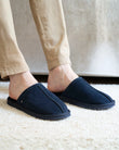 Zapatillas de casa chinelas Hombre Cuero Marino forradas