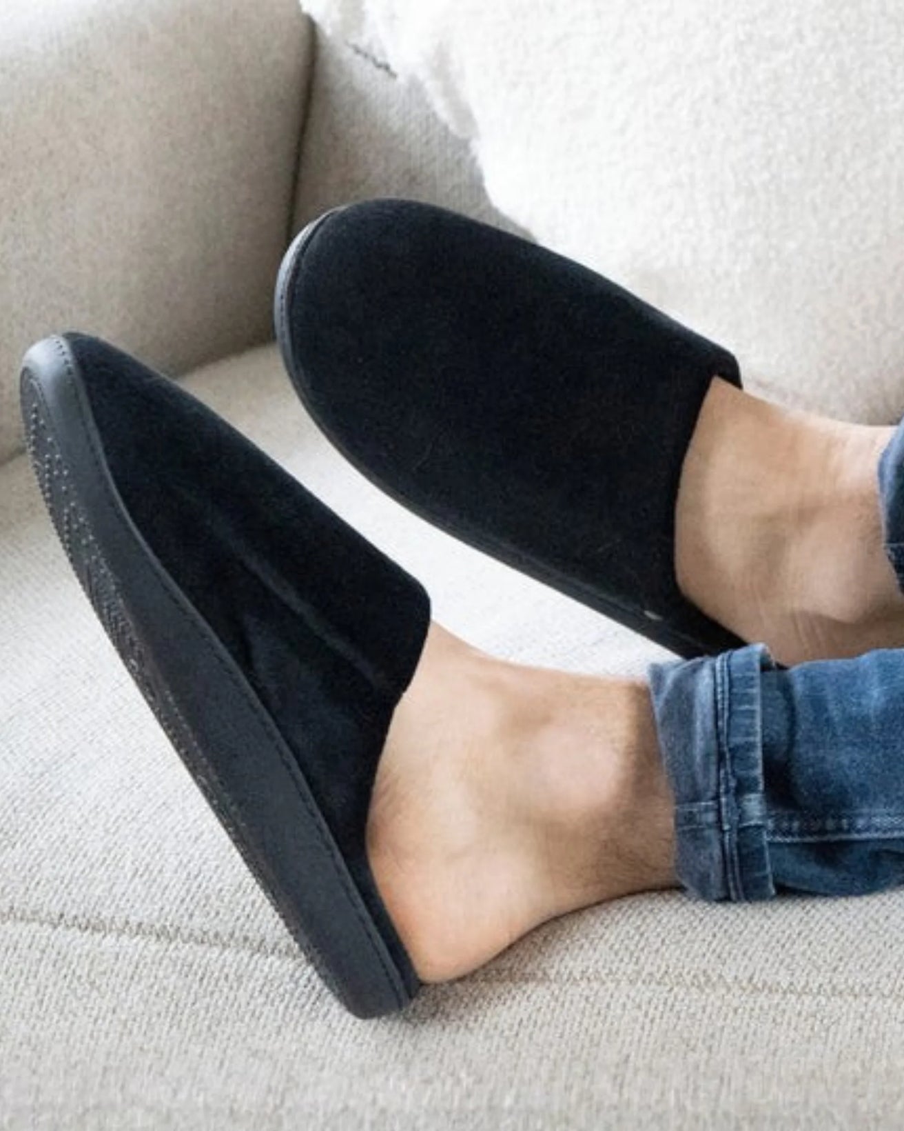 Zapatillas de casa chinelas Hombre Negro Chevrón