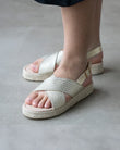 Sandalias Mujer correas cruzadas Dorado
