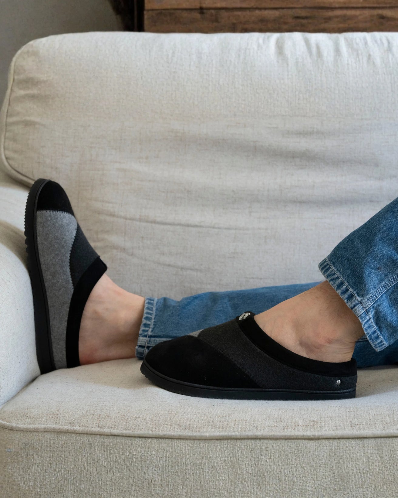 Zapatillas de casa chinelas Hombre Degradado gris