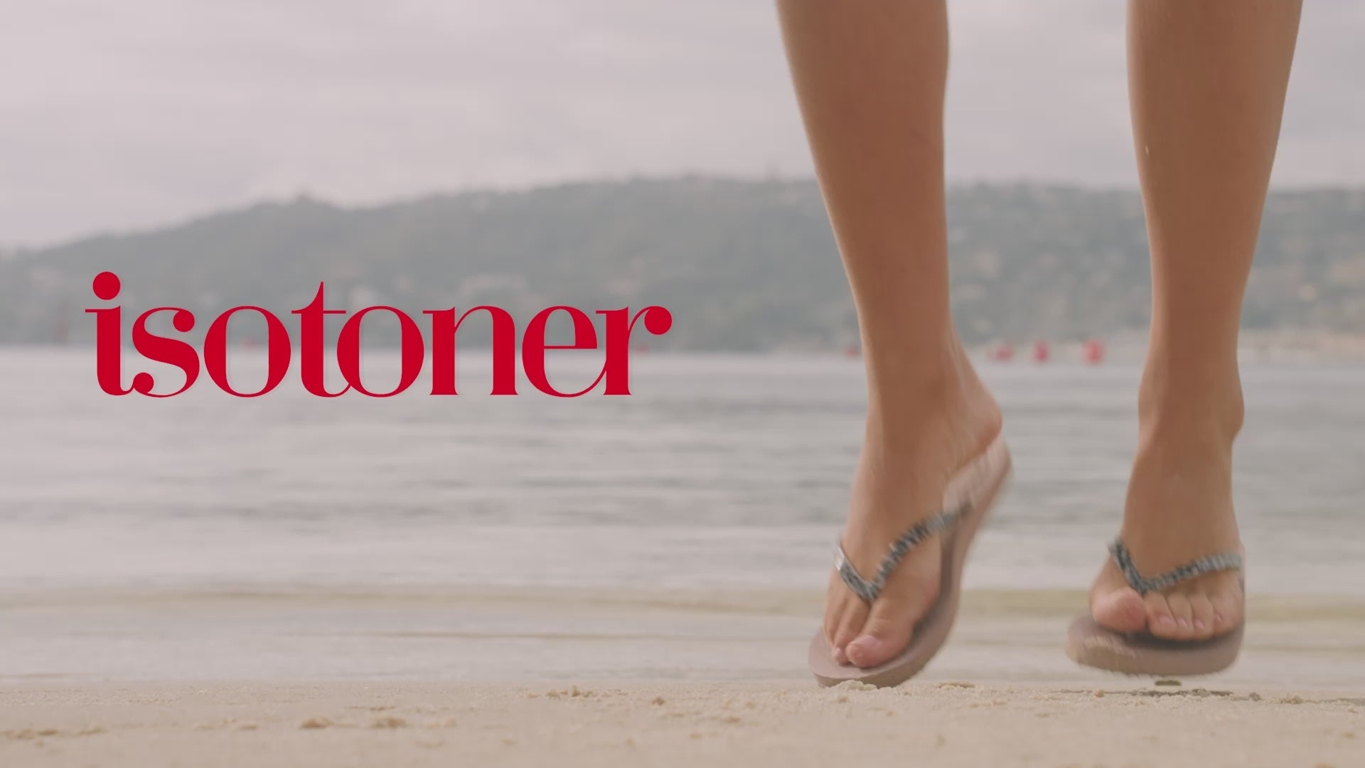 pub télé tongs femme confort Isotoner
