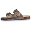 Mules sandales Femme double bride Gris métallisé