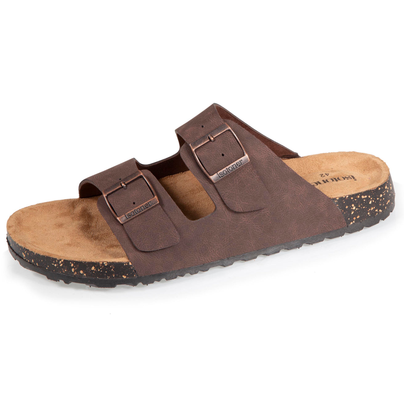 Mules sandales Homme double bride Chocolat