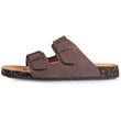 Mules sandales Homme double bride Chocolat