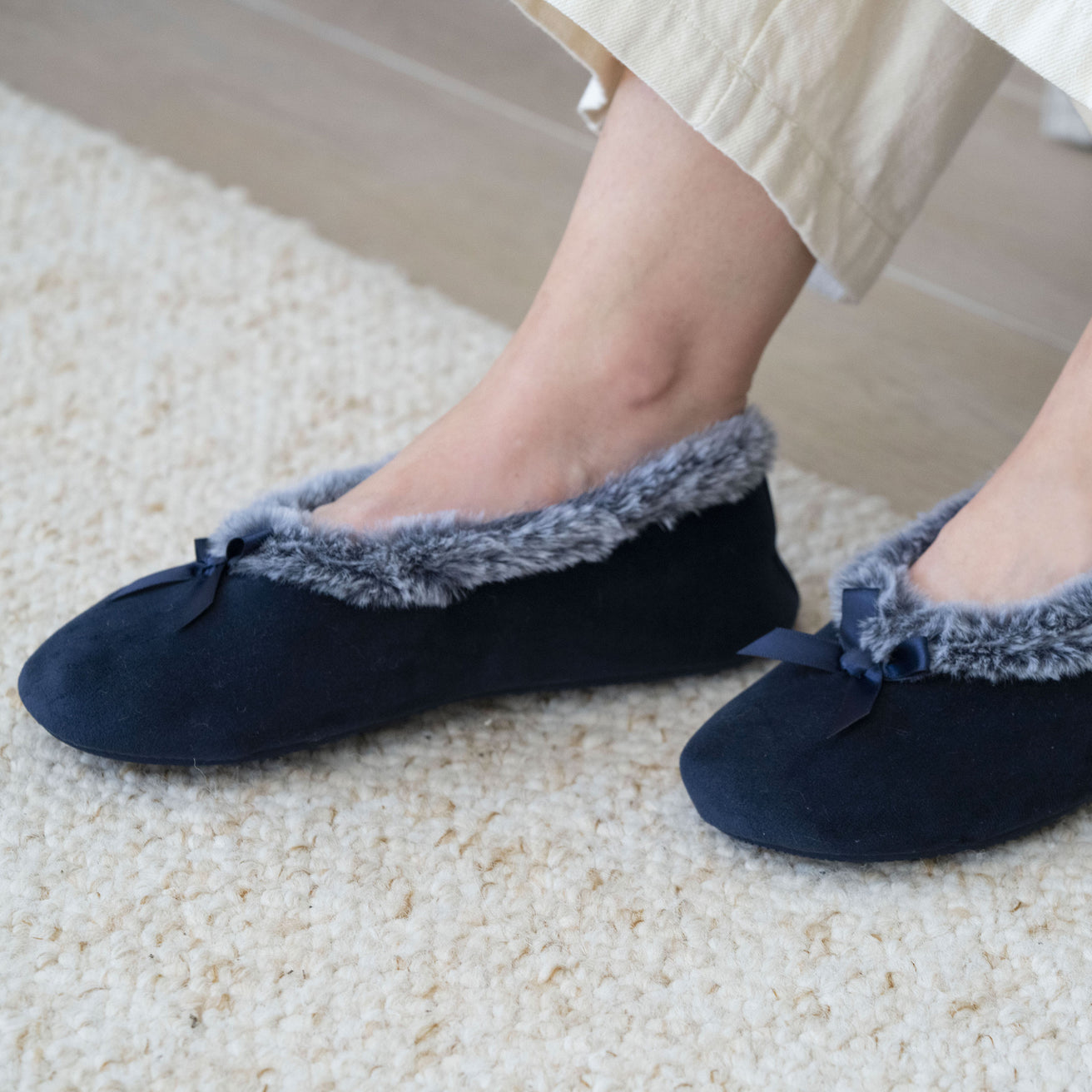 Chaussons ballerines Femme Marine