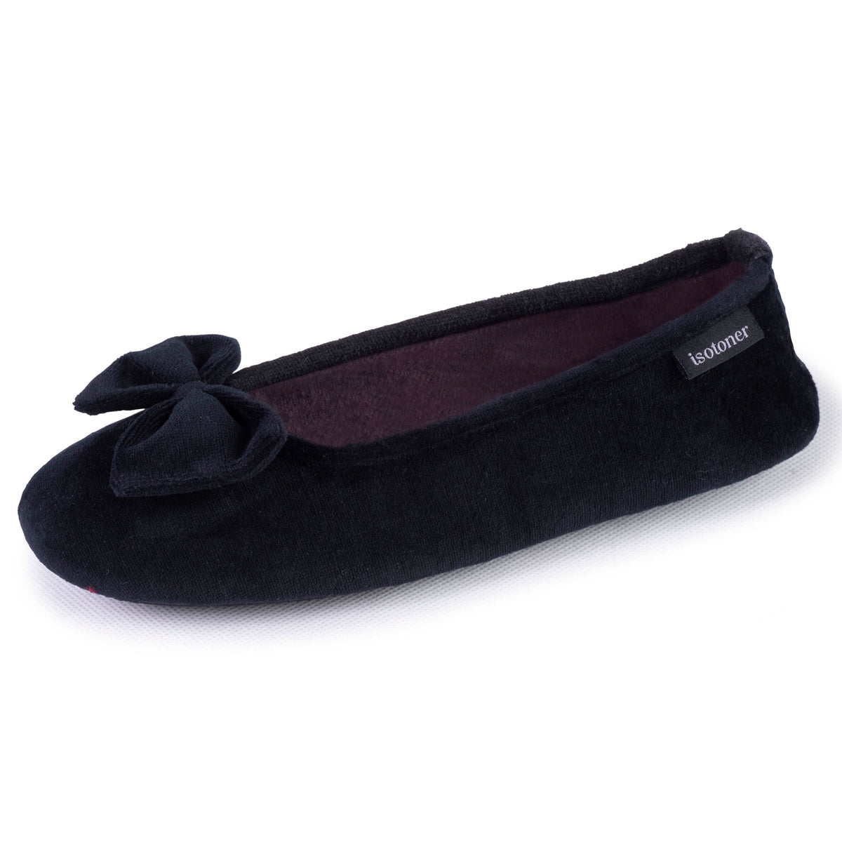 Chaussons ballerines Femme Velours Noir