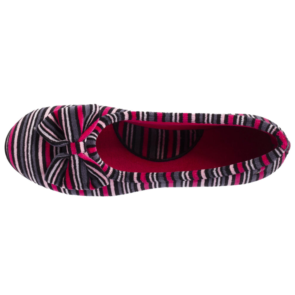Zapatillas de casa bailarinas Mujer Nudo Rayas - Isotoner