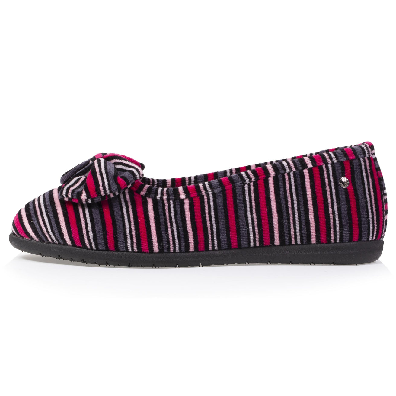Chaussons ballerines Femme Nœud Rayures
