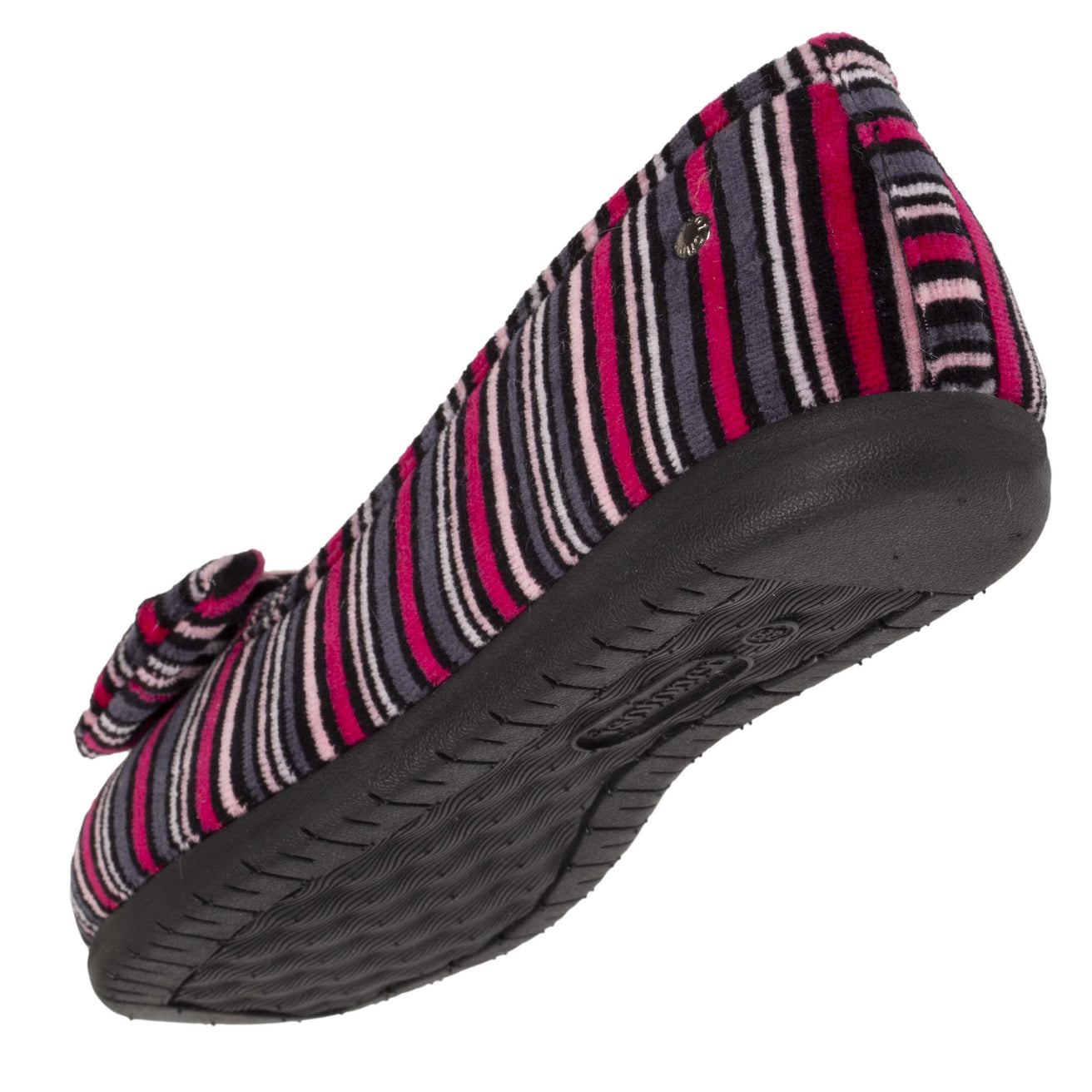 Chaussons ballerines Femme Nœud Rayures