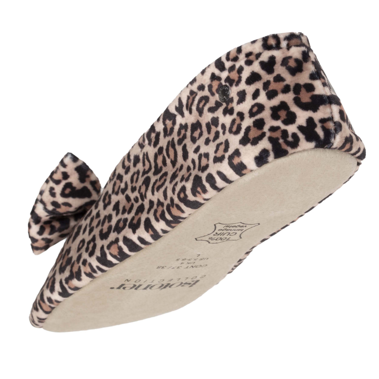 Chaussons ballerines Femme Grand Nœud Panthère