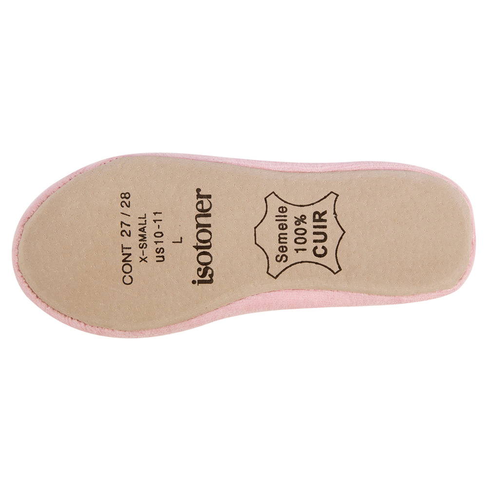 Zapatillas de casa Bailarinas Niña Lazo Metálico Gris - Isotoner