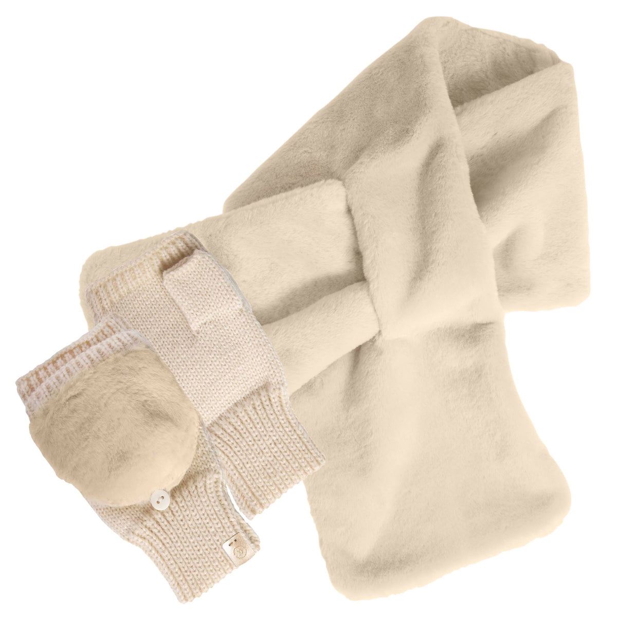 Écharpe Femme imitation fourrure Crème