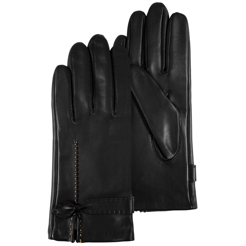 Gants Femme cuir d'agneau nœud Noir - Isotoner