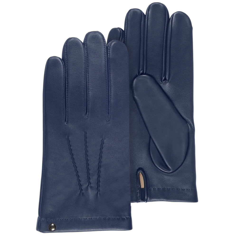 Gants Homme cuir d'agneau et soie Marine - Isotoner