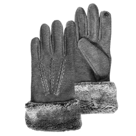 Gants Enfant 10/12 ans Tactiles bord fourrure Gris - Isotoner