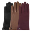 Gants Femme tactiles cuir chaud Bordeaux