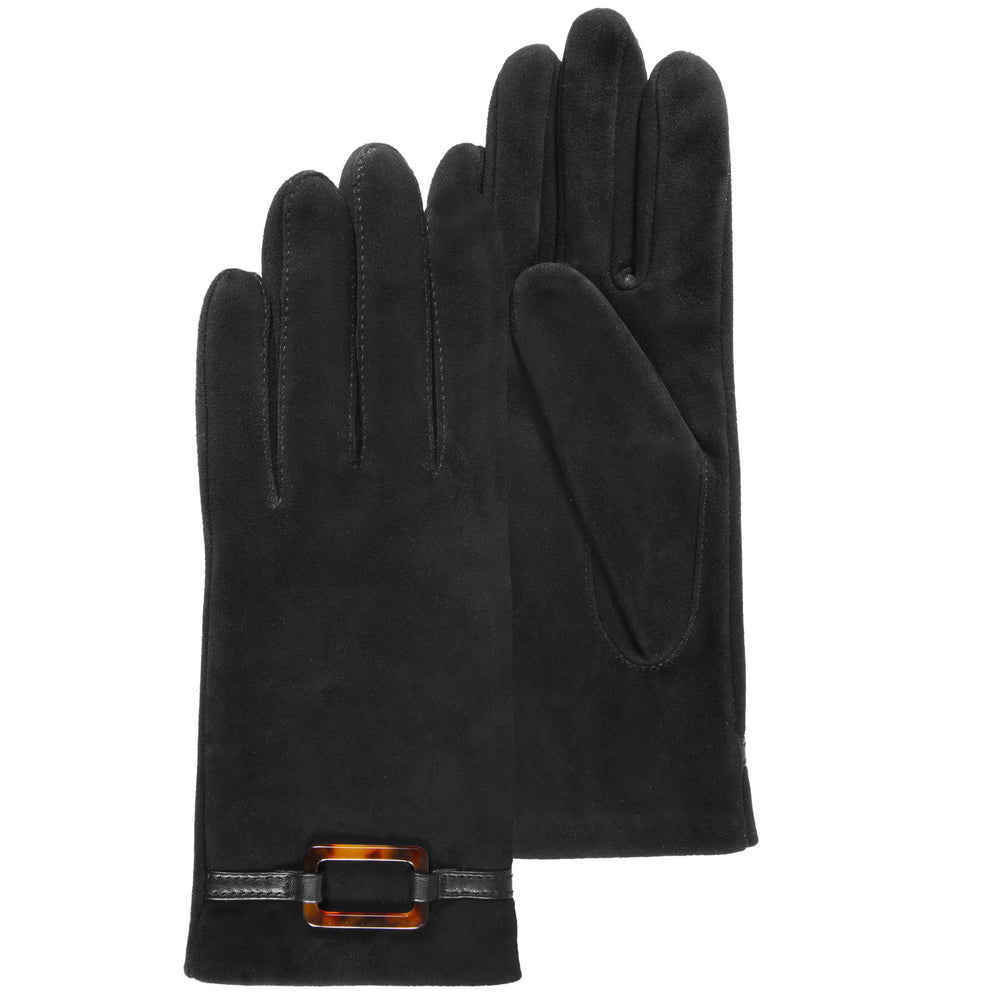 Gants Femme cuir de chèvre velours Noir - Isotoner