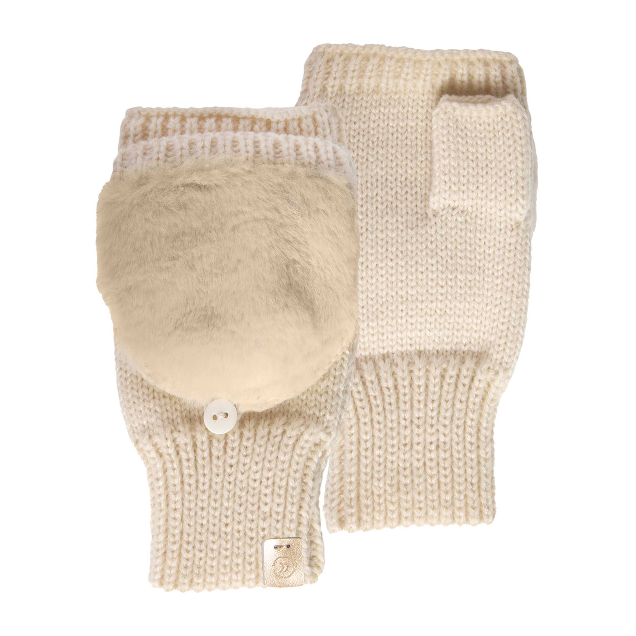 Mitones Mujer imitación piel Crema