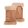 Mitaines Femme bord imitation fourrure Marron camel - Isotoner