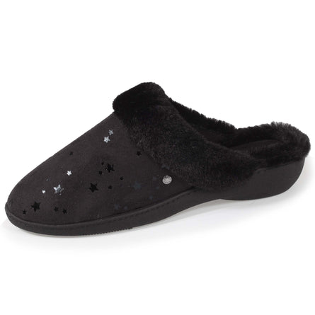 Chaussons mules Femme Talon Etoiles Noir - Isotoner