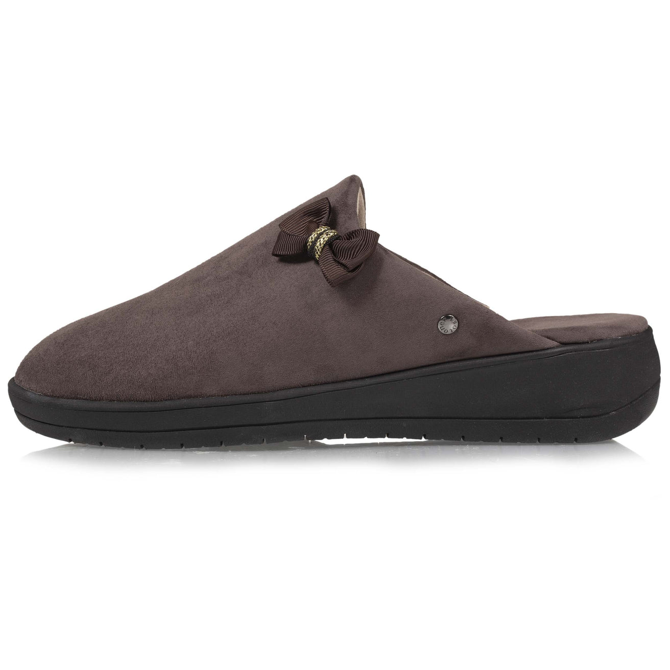 Chaussons mules Femme Talon Nœud Taupe