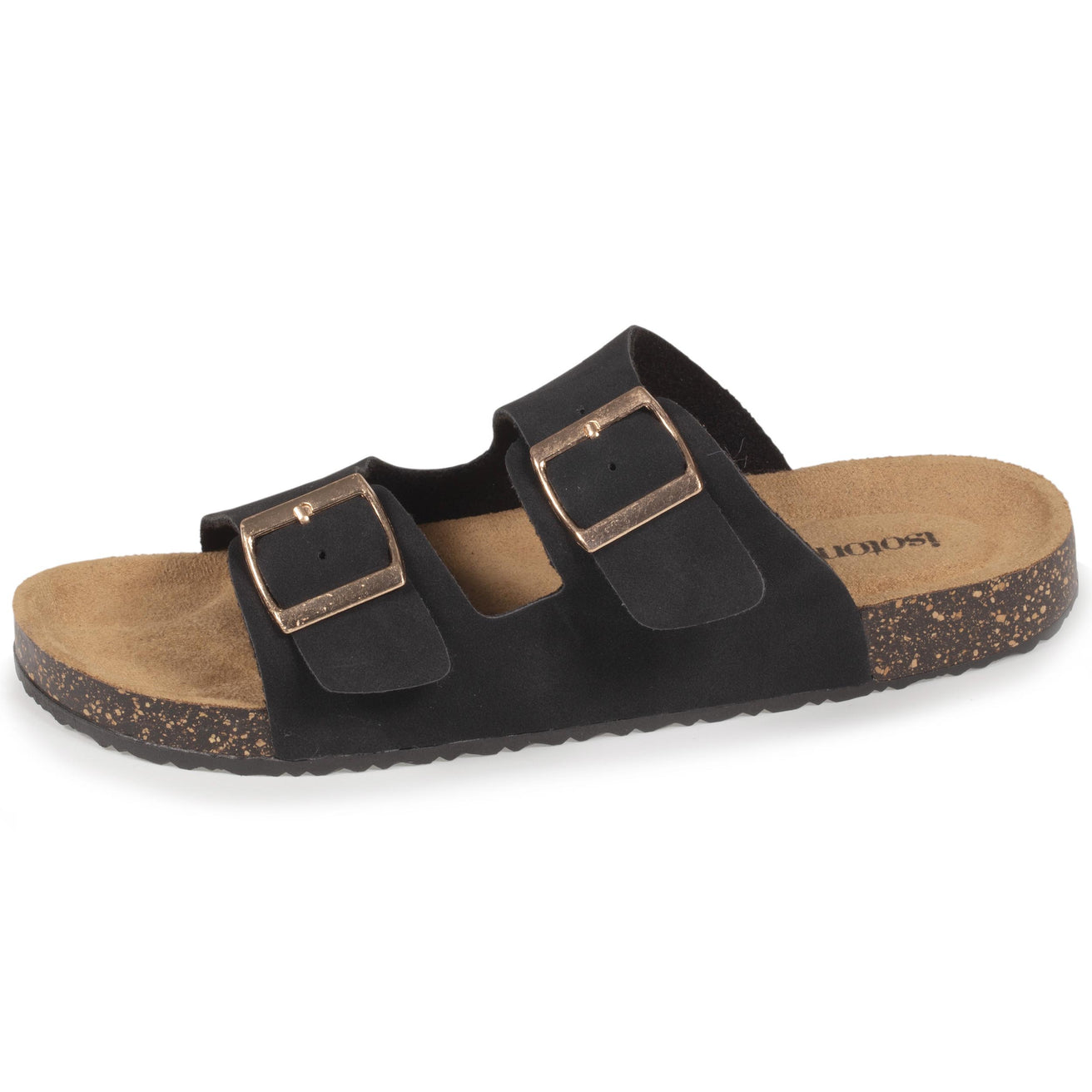 Mules sandales Femme double bride Noir