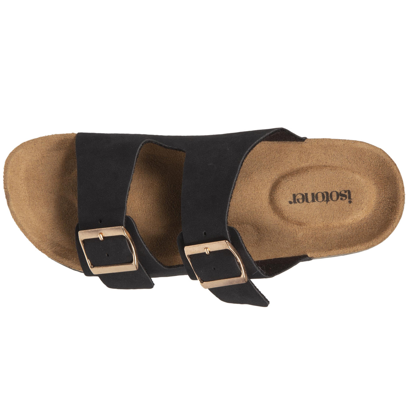Mules sandales Femme double bride Noir