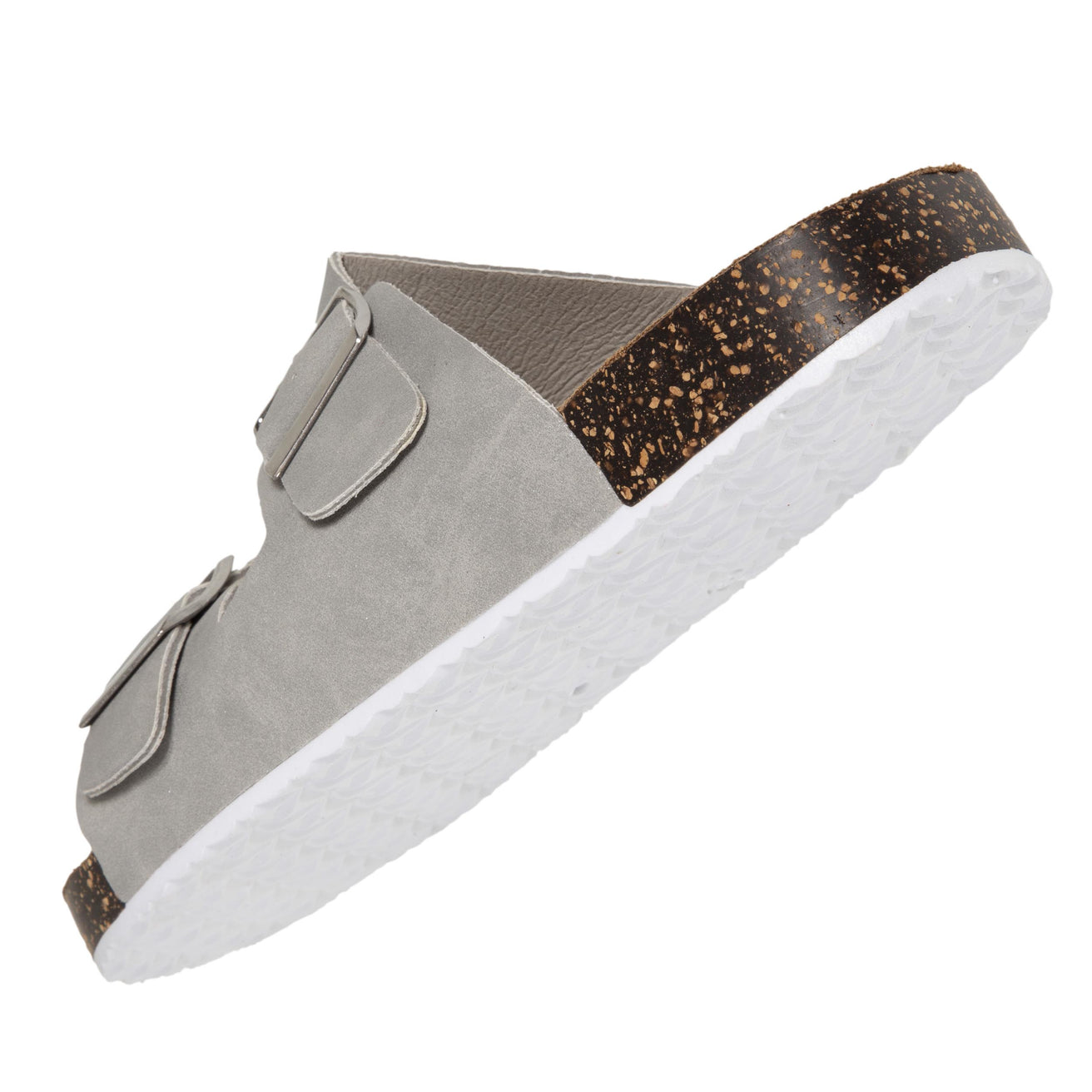Mules claquettes Femme double bride Gris pailleté
