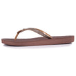 Tongs Femme tige ornements Marron