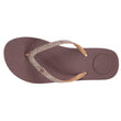 Tongs Femme tige ornements Marron