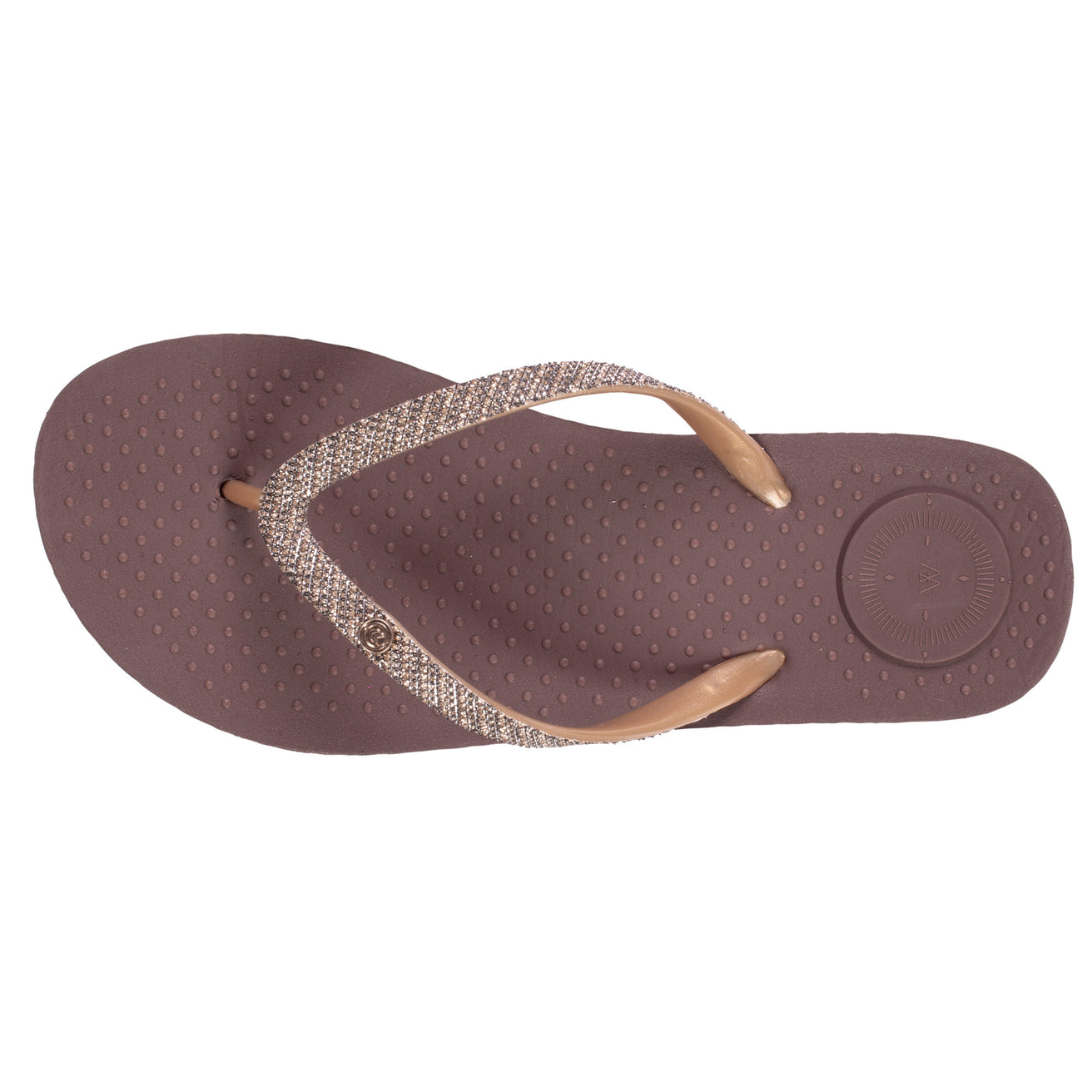 Tongs Femme tige ornements Marron