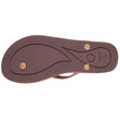 Tongs Femme tige ornements Marron