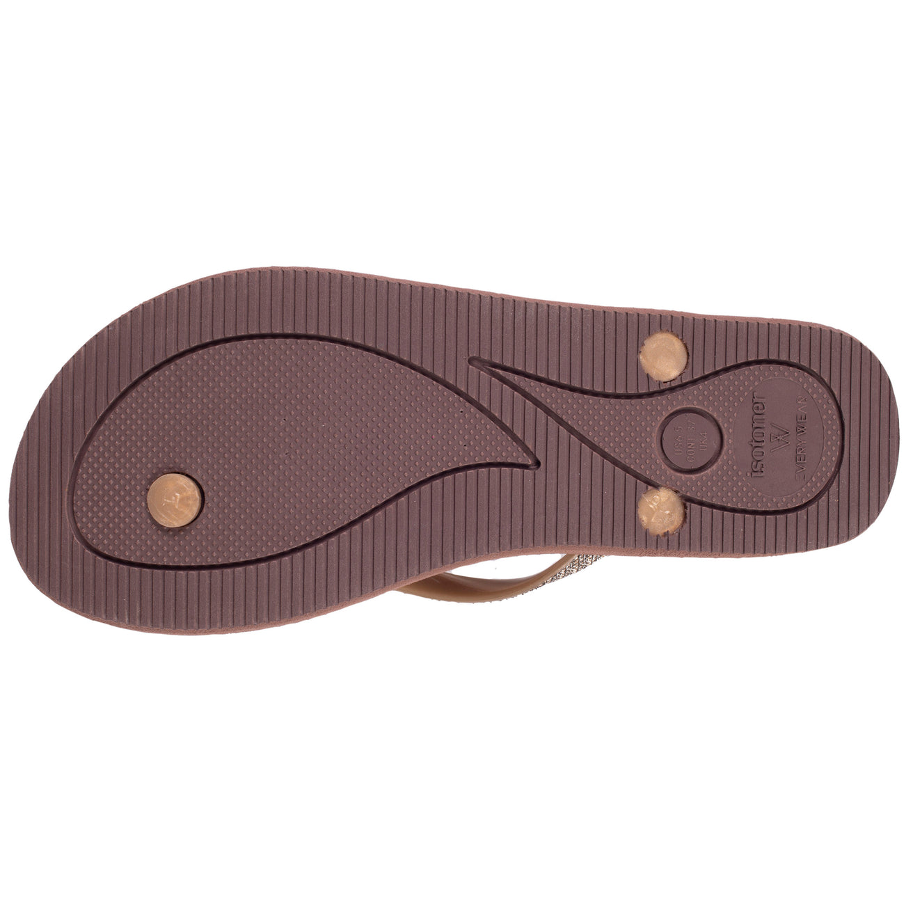 Tongs Femme tige ornements Marron