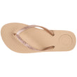 Tongs Femme tige paillettes Beige