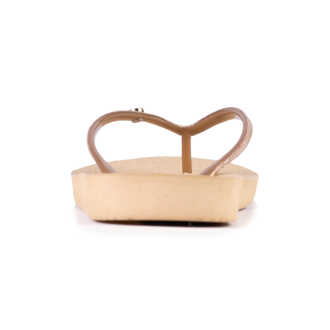 Tongs Femme tige paillettes Beige