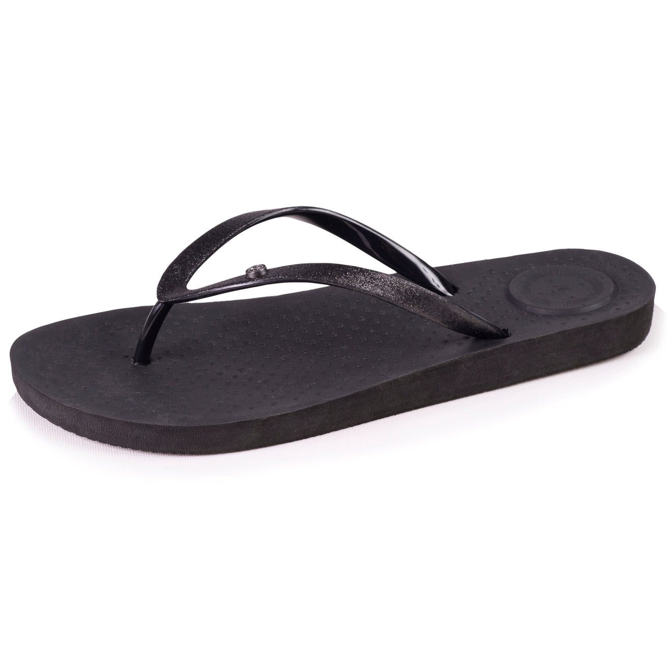 Tongs Femme tige paillettes Noir