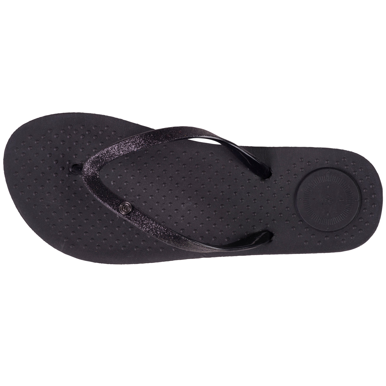 Tongs Femme tige paillettes Noir