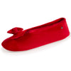 Chaussons ballerines Femme velours bio Gris chiné rouge Isotoner