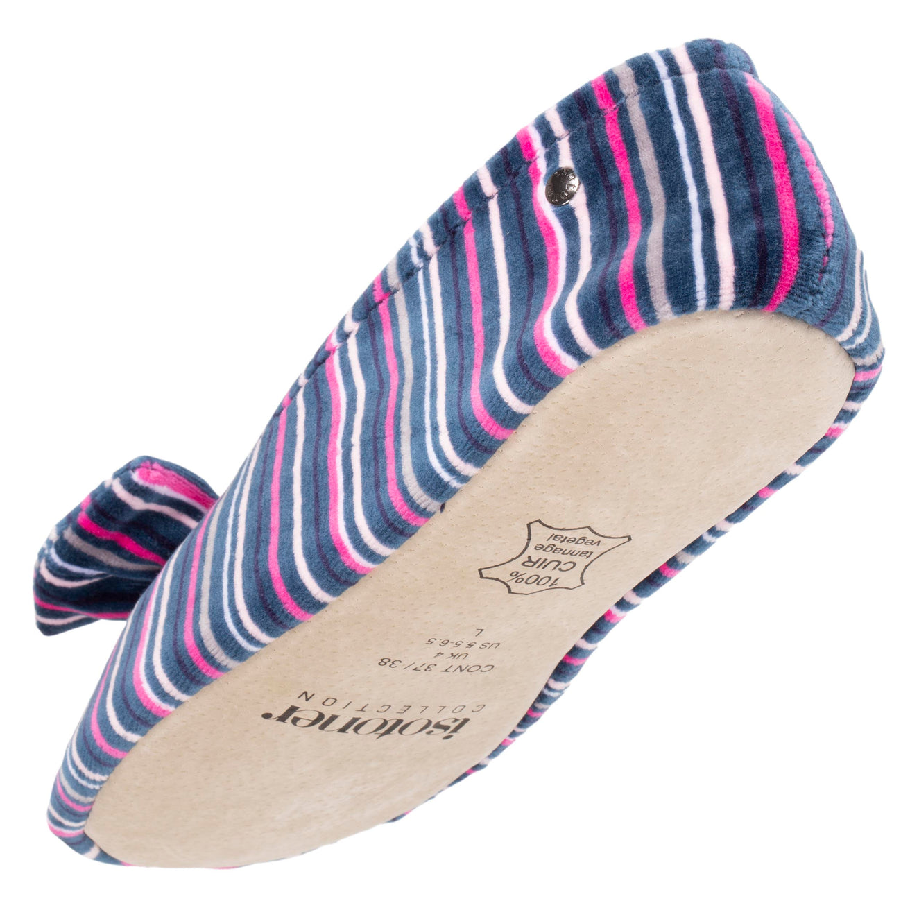 Chaussons ballerines Femme Rayures Bleues