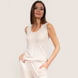 Camiseta sin mangas Mujer Beige
