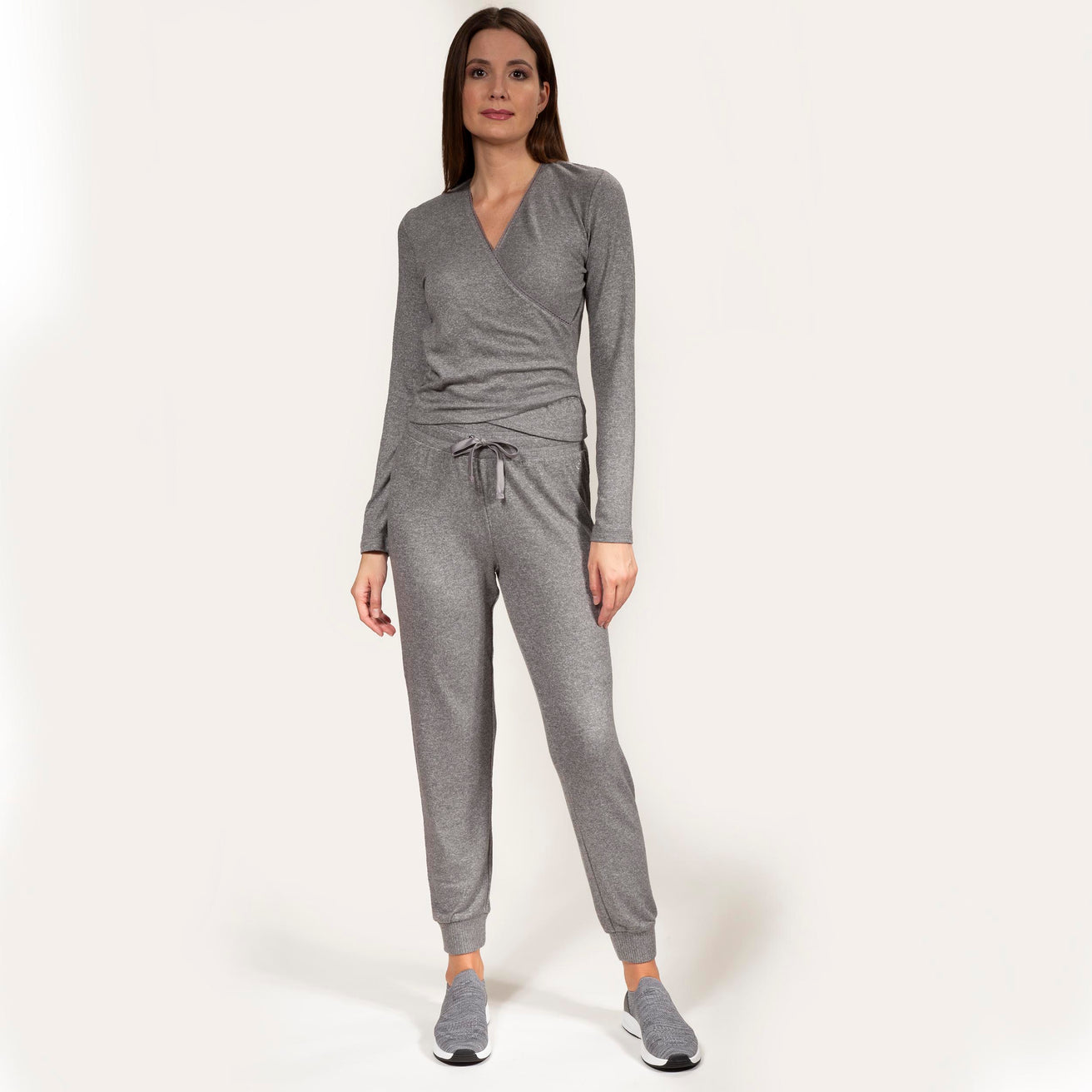 Pantalon jogger Femme Gris chiné