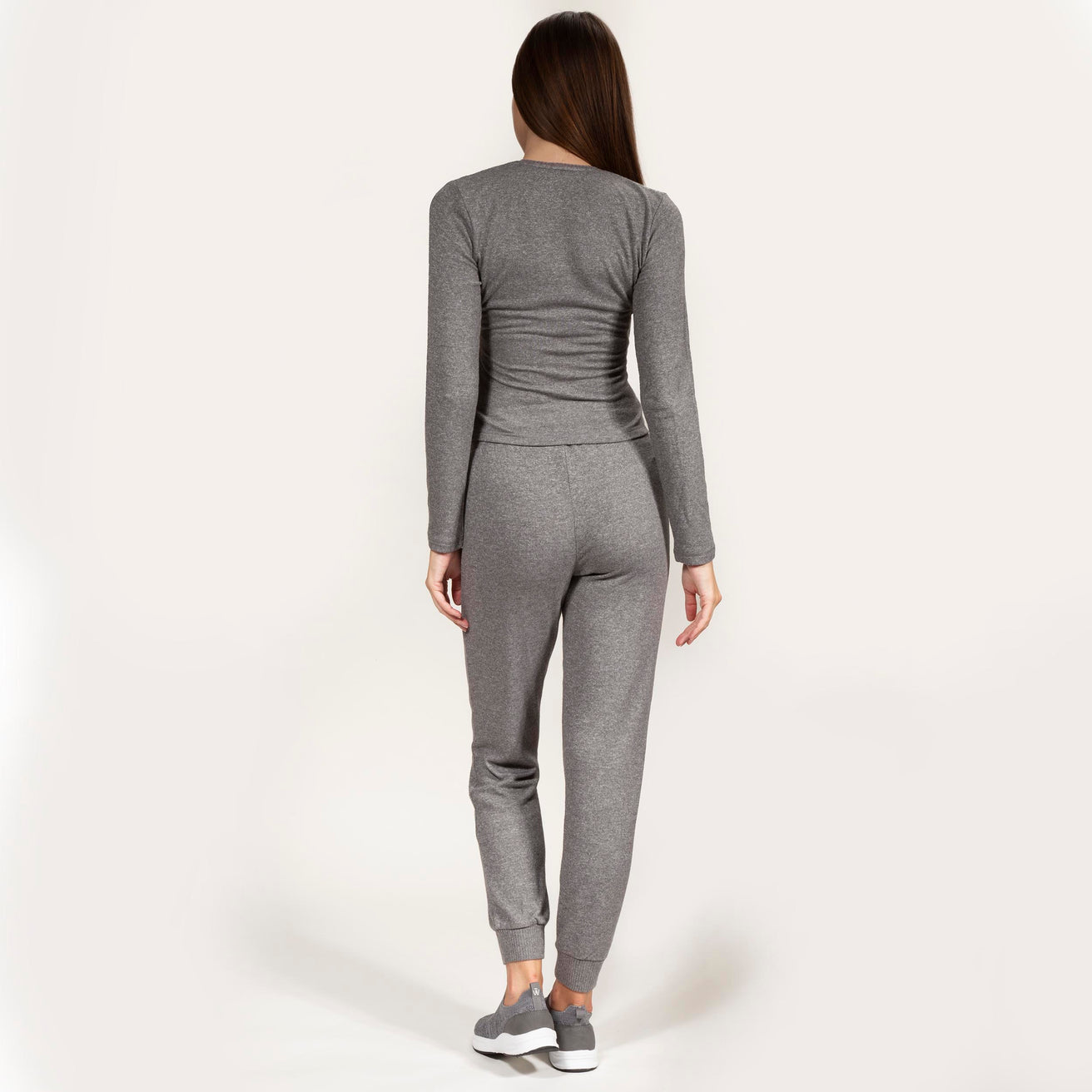 Pantalon jogger Femme Gris chiné