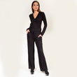 Camiseta de tirantes de canalé para mujer Negro