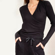 Camiseta de tirantes de canalé para mujer Negro