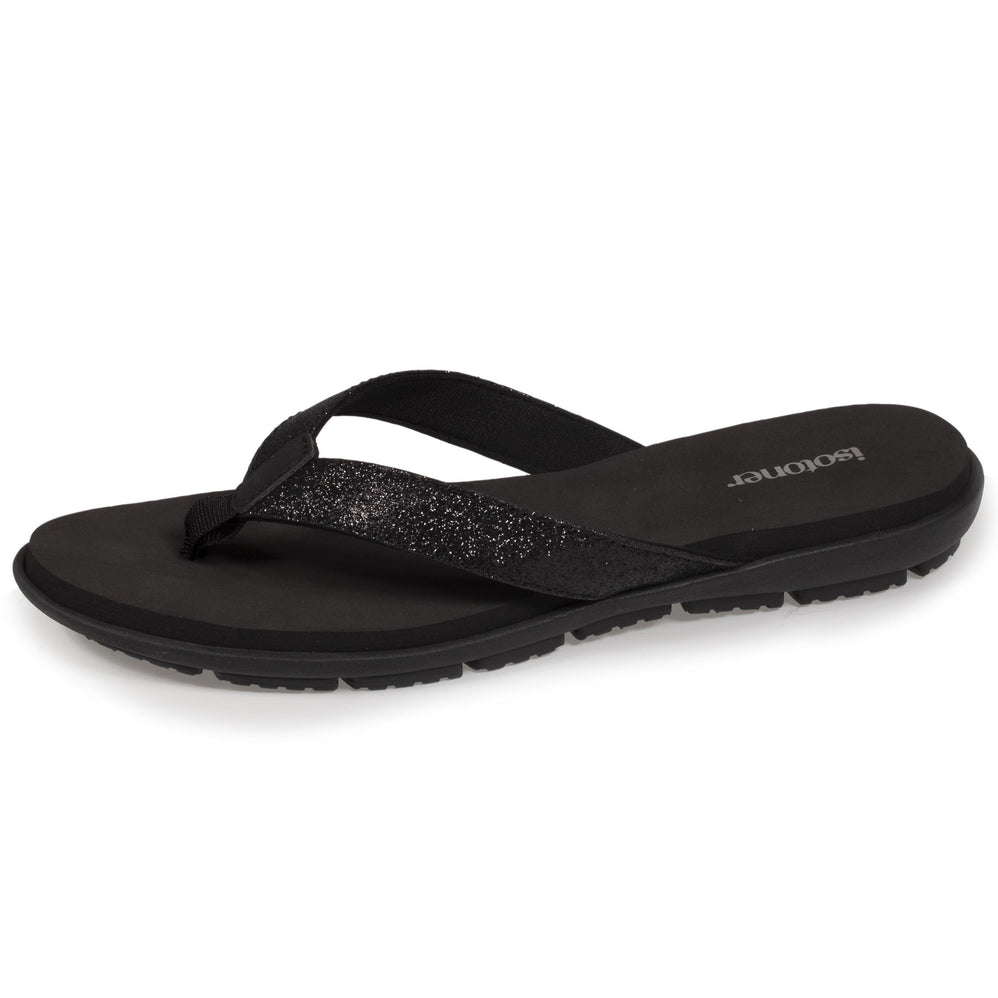 Chanclas sport Mujer confort correa lentejuelas Negro - Isotoner