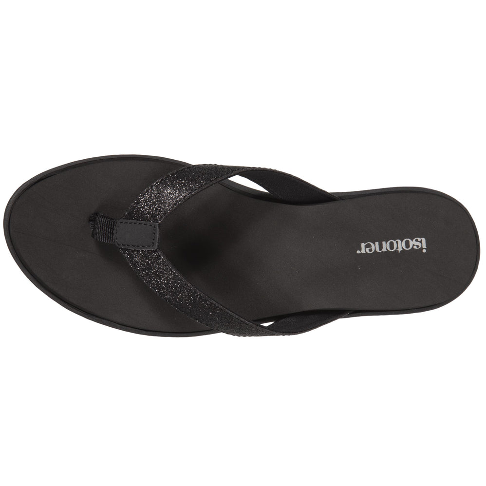 Chanclas sport Mujer confort correa lentejuelas Negro - Isotoner